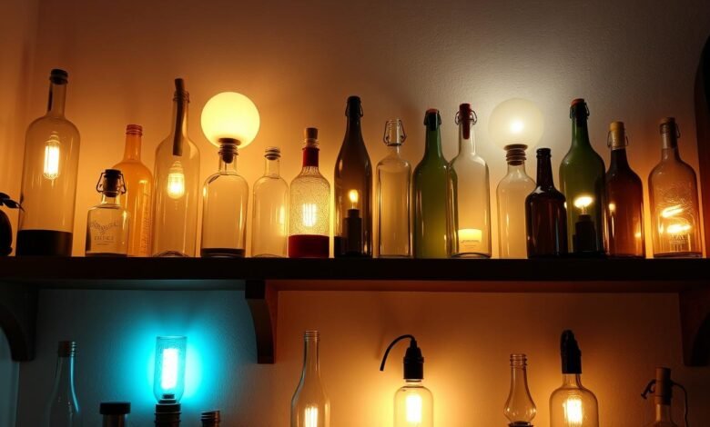 Daur Ulang Botol Kaca Jadi Lampu Hias